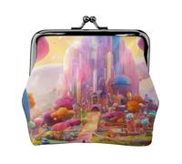 Candy Land Print Compact Coin Purse Exquisite Kiss Lock Wallet Cute Mini Pouch Coins Cards Wallet