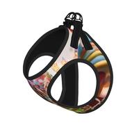 Candy Land Print Dog Harness and Leash Set,Breathable Adjustable Escape Proof Vest for Cats Dogs