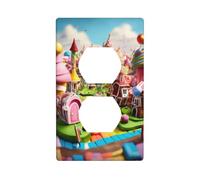 Candy Land Print Duplex Device Receptacle Wall Plate Electrical Switch Plate Outlet Cover.