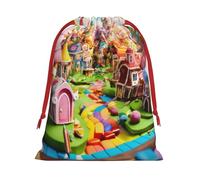 Candy Land Print Gift Drawstring Bag Reusable Pouch Birthday Presents Wedding Daily Organizing Events