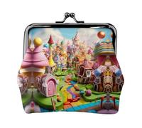 Candy Land Print Practicality Coin Purse Cute Mini Coin Pouch for Women (4.52 x 4.13in) Exquisite, Black, One Size