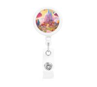 Candy Land Print Retractable Badge Holder, Cute Nursing Badge Reel, Badge Clip Id Card Holders