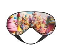 Candy Land Print Silk Like Sleep Eye Mask Comfortable Blindfold Adjustable Soft Eye mask for Sleep