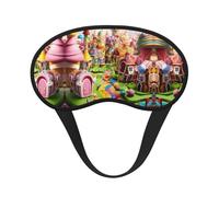 Candy Land Print Unisex Washable Eye Mask Sleeping Light-Blocking Cover for Home Hotel Camping