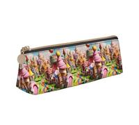 Candy Land Print Versatile Usage Lightweight Pencil Case Pouch Zippered Pen Storage School Students