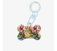 Candy Land Printing Acrylic Dog Bone Ornament Pet Tags Key Chain Holiday for Lovers Dogs Gift