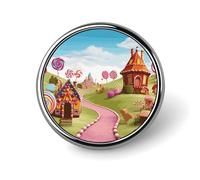 Candy Land Round Badge Cute Enamel Lapel Pin Brooches Button Pin Personalized Clothing Decoration Unisex Badge Holder Hats Bags Shirts Decor