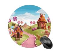 Candy Land Round Mouse Pad Smooth Glide Gaming Mousepad Extra Density Portable Comfortable Mouse Mat for Desk, Home, Office 7.8x7.8 Inches
