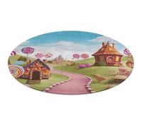 Candy Land Round Rug Soft Absorbent Bath Mat Entryway Anti Slip Rugs Farmhouse Front Back Door Mat 60 * 60cm for Bedroom Living Room Home Decorative