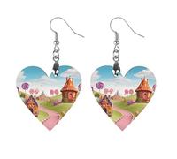 Candy Land Wooden Earrings for Women, Vintage Elegant Wood Jewelry, Lightweight Earrings for Wedding, Party, Everyday Jewelry Gift, Circular, Wood, wood