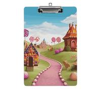 Candy Lane House Clipboard,Decorative Clip Board Acrylic Clipboards with Low Profile Metal Clip for Office,Teachers,Standard Letter Size 8.5x12.5