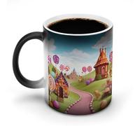 Candy Lane House Color Changing Mug Heat Changing Coffee Mugs Funny Heat Activated Mug Ceramic Magic Cup Novelty Coffee Mugs 12 Oz Unique Tea Cup Birthday Gift for Women Men