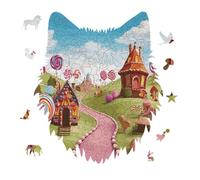 Candy Lane House Jigsaw Puzzle 175PCS Wolf Head Design Puzzle Wooden Jigsaw Puzzles for Adults Families