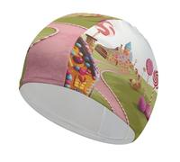 Candy Lane House Swim Cap for Women Men Swimming Hat Bath Waterproof Pool Caps for Long Thick Curly Hair