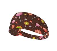 Candy Lollipop Pattern Elastic Exercise Headband for Women & Men