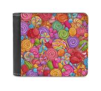 Candy Lollipops Snacks Classic Mens Wallets Women Slim Bifold Wallet Card Holder for Front Pocket