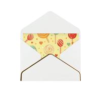 Candy Luxury Pearl Paper Greeting Card With Gold Border, Blank Inside, With Envelope - Birthday, Wedding, Christmas, Valentine