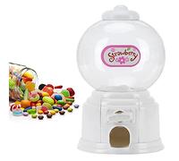Candy Machine Dispenser, Plastic Candy Machine Mini Money Bank Mini Sweet Dispenser Cute Sweet Machine Gumball Machine Vending Machine Suitable for Candies or Nuts Less Than 1.5cm in Diameter (White)