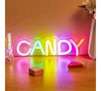 Candy Neon Sign Dimmable LED Candy Bar Neon Light USB Powered Light Up Business Sign for Candy Shop Lollipop Store Snack Sweet Shop Kids' Room Bedroom Birthday Gift