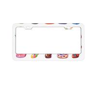 Candy Number License Plate Frames 2pcs, Rainbow Rust-Proof Aluminum Universal Car Tag Frame with Screw Caps for Vehicles Trucks Vans SUVs 12 x 6 Inch