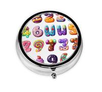 Candy Number Small Pill Box 3 Compartment Portable Pill Box for Purse Pocket Rainbow Mini Medicine Organiser for Daily Vitamin Fish Oil Storage