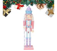 Candy Nutcracker Ornament - 9.8inch Wooden Doll, Festive Soldier Figurine, Handcrafted Holiday Statue, Traditional Sweet Decoration, Collectible Party For Figure | Christmas Tree Home Display Shelf S