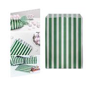 Candy Paper Bags 7" x 9" 1000Pcs Green Striped Sweet Favour Bags for Christmas Party Chocolates Desserts By Tezraftaar®