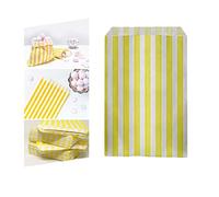 Candy Paper Bags 7" x 9" 1000Pcs Yellow Striped Sweet Favour Bags for Christmas Party Chocolates Desserts By Tezraftaar®
