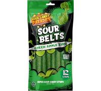 Candy Paradise Belts Super Sour Candy Strips Viral TikTok Strip 12 Strips 100g (Pack of 1, Green Apple)