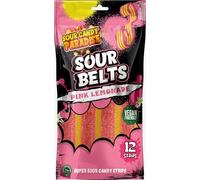 Candy Paradise Belts Super Sour Candy Strips Viral TikTok Strip 12 Strips 100g (Pack of 2, Pink Lemonade)