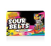 Candy Paradise Halal Belts Super Sour Candy Strips Viral TikTok Strip 12 Strips 100g (Pack of 12, Rainbow)