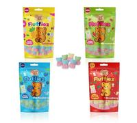 Candy Paradise Halal Fluffiez Soft & Airy Foam Gummy Sweets, Light Chewy Fruit Snacks 100g (Pack of 1 (Each), Strawberry, Blue Raspberry, Watermelon, Tutti Frutti)