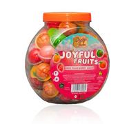 Candy Paradise Halal Joyful Fruits - Liquid Filled Gummies with Assorted Fruity Flavours & Fun Shapes - Perfect Party, Halloween & Christmas Treats - Pack of 50 x 10g