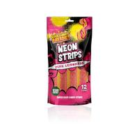 Candy Paradise Halal Neon Strips Long Chewy Sour Candy Belts, Fun Fruit Snacks for Kids & Adults (Pack of 1, Pink Lemonade)