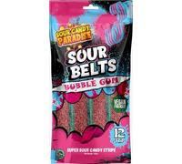 Candy Paradise Halal Sour Candy Belts - Viral TikTok Strips with Bubble Gum Flavour - 12 Strips 100g - Fun Halloween & Christmas Treats (Pack of 1, Bubble Gum)