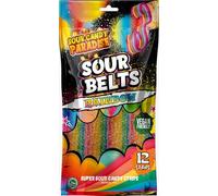 Candy Paradise Halal Sour Candy Belts - Viral TikTok Strips with Intense Flavour - 12 Strips 100g - Fun Halloween & Christmas Treats (Pack of 1, Rainbow)