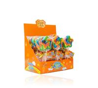 Candy Paradise Lollipop Rainbow Star Swirl Lollies 50g Kids Party Bags Sweets. Halal Vegan. Cake Toppers & Party Favours Great Value. Assorted Colours (30)