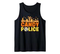 Candy Police Funny Halloween Costume Parents Mom Dad Tank Top