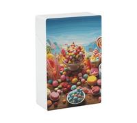 Candy Poster Cigarette Case Waterproof Crush-Proof Cigarette Holder Case Compact Travel Cigar Holder for 20 Cigarettes, Durable Scratch-Resistant Design for Men & Women