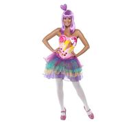 Smiffys Candy Queen Costume, Pink Latex Bodice with Dress, Icons & Idols Fancy Dress, Adult Dress Up Costumes