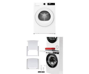 CANDY Quick Pro 10kg Heat Pump Tumble Dryer with Hoover Universal Stacking Kit with Sliding Shelf Bundle