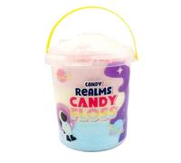 Candy Realms Cotton Candy - Vegan & Vegetarian-Friendly, Fruit flavour spun sugar in Bucket, Perfect for Parties & Events (PACK OF 6)