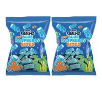 Candy Realms Fizzy Blue Raspberry Bites Gummy Rockets Cream Filled Sugar Coated Sweets 170g - 2x Share Bags