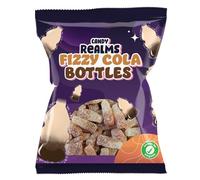 Candy Realms Fizzy Cola Bottles, 190 g Share Size Bag of Cola Flavoured Gummies, Sour Sugar Coated (Pack of 12)