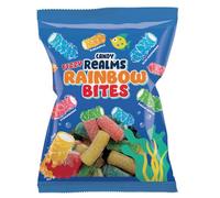 Candy Realms Fizzy Rainbow Bites, Chewy Fruit Flavoured Sweets with Cream Filling, 170 g Share Size Bag (Pack of 12)