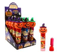 Candy Realms Halloween Pumpkin Light Pop, Fruit Flavour Lollipop With Light Up Pumpkin Head, 11 g (Pack of 12)