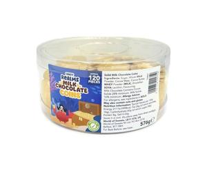 Candy Realms Milk Chocolate Coins, Gold Foil Wrapped Pieces, 576 g Tub (Pack of 120)