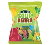 Candy Realms Sour Bears, Fruit Flavoured Jelly Sweets, 190 g (Pack of 12)