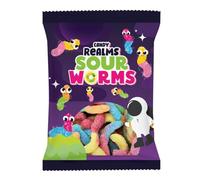 Candy Realms Sour Worms, Fruit Flavoured Jelly Sweets, 170 g Share Size Bag (Pack of 12)