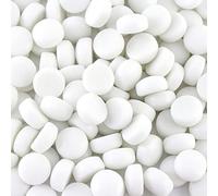 Candy Series Mini Round Mosaic Tiles for Crafts Bulk, White Cabochon Glass Mosaic Pieces for Art; 1/2 Inch Cute Round Beads for Home Decoration DIY Hobbies, Mosaic Kit for Adults Kids